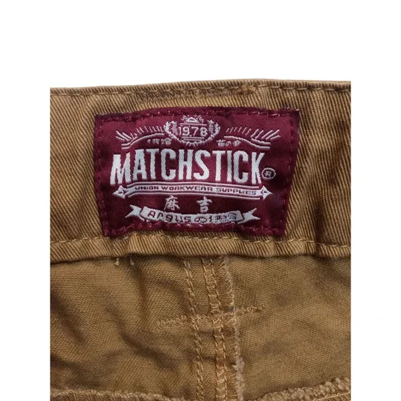 Matchstick Cargo Pants Utility Outdoor Hiking Travel Workwear Khaki Skater 34x30 - Picture 4 of 16